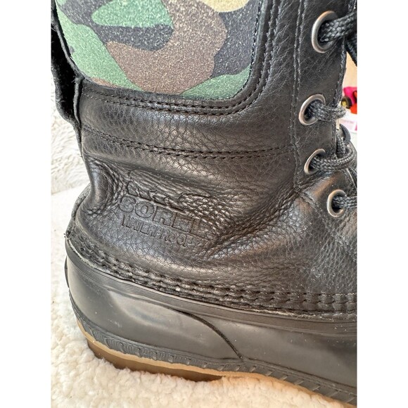 Sorel Cheyanne Men 7US/EU 40‎ Leather Snow Boot BLACK CAMO Waterproof Gorpcore - Picture 7 of 11